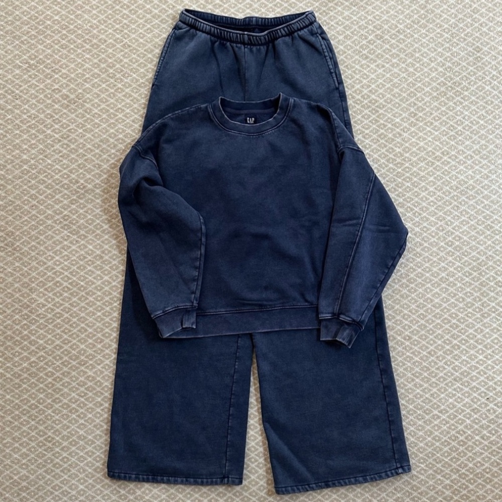GAP SWEATSHIRT + PANTS (Tall) VintageSoft Baggy in Tapestry Navy Blue Wash